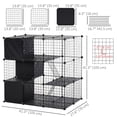 thumbnail image 2 of 56-Panel Black Metal Pet Playpen Cage for Rabbit, Chinchilla – DIY Small Animal House & Storage Rack, 41.3" x 27.6" x 41.3", 2 of 7