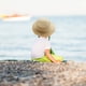 thumbnail image 5 of Sombrero de paja para niños con circunferencia de 52-54 cm, protector solar, para exteriores, de copa plana, para playa, plegable, color beige, 5 of 5