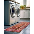 thumbnail image 4 of Unique Loom Braided Chindi Collection Area Rug - Layer (2' 7" x 10' Runner Multi/Blue), 4 of 12