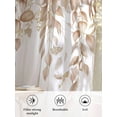 thumbnail image 6 of Sheer Curtains 54 Inch Length 2 Panels Set for Kitchen, Eucalyptus Leaves Semi Sheer Curtains for Windows, Khaki Summer Botanical Weeping Voile Window Treatments Rod Pocket Curtain, 6 of 7