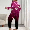 thumbnail image 6 of Cavosen Valentine's Day Holiday Pajamas for Women Long Sleeve Soft Shirt Straight Leg Pants Heart Printed Breathable Casual Sleepwear Black 4XL, 6 of 6