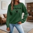 thumbnail image 4 of Women's Sweatshirts 2025 Mama Sweatshirt Long Sleeve Crewneck Drop Shoulder Pullover Tops Sweatshirt for Women, 4 of 5