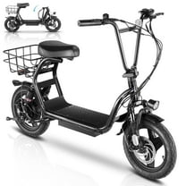 SANOPY 500W Adults Electric Scooter with Removable Seat, 14" Tires, 20 MPH Max, 48V 7.8Ah Battery Moped, 25 Miles Range Folding Electric Scooter 300lbs Weight Limit, Black