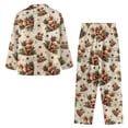 thumbnail image 6 of Garronmavis Highland Cow Christmas Women's Button Up Pajama Set Long Sleeve 2-Piece Soft Sleepwear Cute Lounge Sets with Pockets, 6 of 7