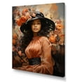 thumbnail image 2 of Designart "African American Woman with Orange Flowers in Harlem Jazz" People Canvas Wall Art - Global Pink Harlem Renaissance Bedroom Canvas Wall Art, 2 of 6