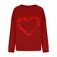 thumbnail image 4 of Gibobby Sudadera con forro polar Mujer Sudadera del día de San Valentín Camisas de corazón de amor para mujer de San Valentín Tops de manga larga (5)(Rojo, M), 4 of 5