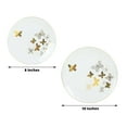 thumbnail image 3 of Efavormart Set of 20 White Gold Butterfly Round Plastic Plates, Disposable Dinner and Salad Plates with Gold Rim - 10",7", 3 of 11