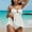 White, variant on Hvot&aat Women's Textured Bikinis Two Piece Tummy Control Flowy Halter Swimwear Cut Out Backless Bathing Suits