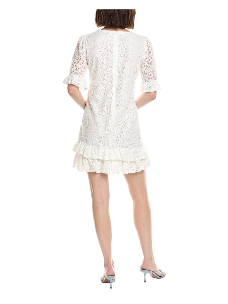 ivory lace shift dress CeCe womens V-Neck Dress, m, Hand not iron