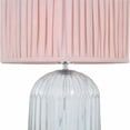 thumbnail image 5 of Nordic Style Table Lamp with Pink Fabric Shade, Gold Metal & Glass Base - Bedside Desk Lamp, Eye Protection Warm Light, E12 Bulb Compatible, 21" Height, 5 of 8