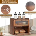 thumbnail image 3 of Caja para Pan de Madera - Contenedor Organizador de Pan para Encimera de Cocina - Bandeja de Almacenamiento de Pan de 2 Niveles - Gran Capacidad - Organizador de Alimentos para Despensa o Estante, 3 of 8