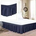 thumbnail image 1 of Solid Color Bedding Elastic Bed Apron Dust Proof Bedspread Non Slip Bed Skirt *Navy Easy Installation Furniture Protectors Furniture Protection Accessories Wear Resistant Long Lasting Protection, 1 of 8