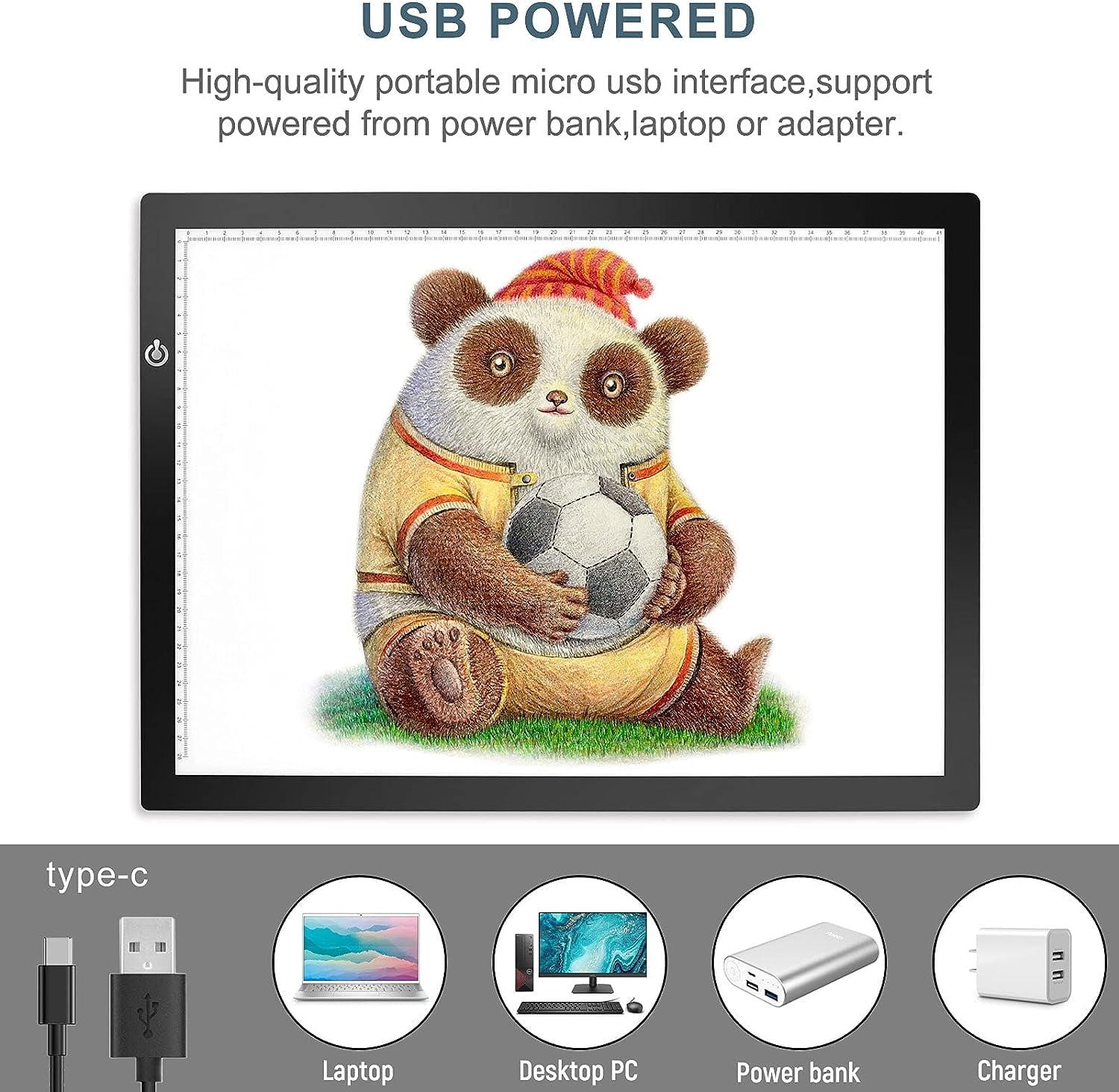 MRSXXNTY A3 LED Copy Board Light Tracing Box, Ultra-Thin Adjustable USB Power Artcraft LED Trace Light Pad for Tattoo Transferring, Drawing, Streaming, Sketching, Animation, Stenciling
