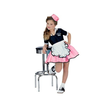 Pink Child 50s Car Hop Girl Costume