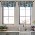 thumbnail image 3 of LALILO Kitchen Curtain Valance Wave Hair Sea Animal Art Cloud Rod Pocket Window Curtain 52"x 18" Set of 2, 3 of 5