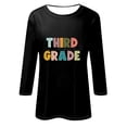 thumbnail image 3 of Jinhomg Womens 3/4 Length Sleeve Tunic Tops Funny Letter Printed Round Neck Pullovers Casual Cozy Going Out Wear Cyber and Monday Deal Black#3 M, 3 of 4