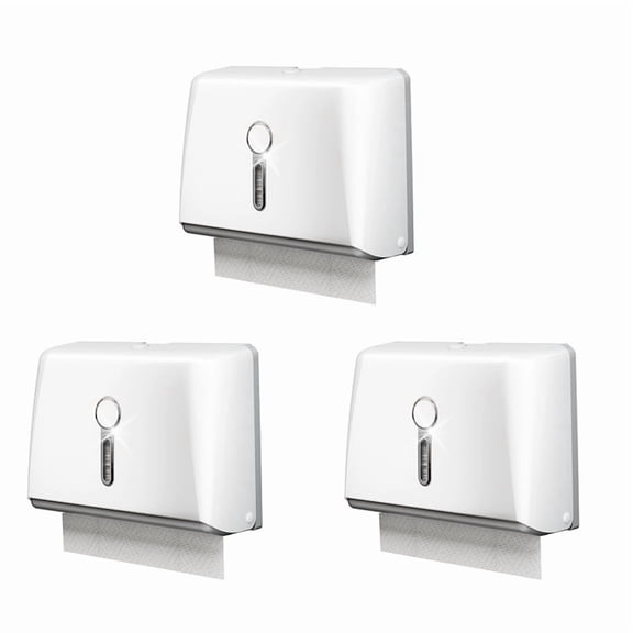 3X Commercial Paper Towel Dispenser Wall Mount with Key Pack No Drilling or Screws Install for Bathroom Restroom Kitchen