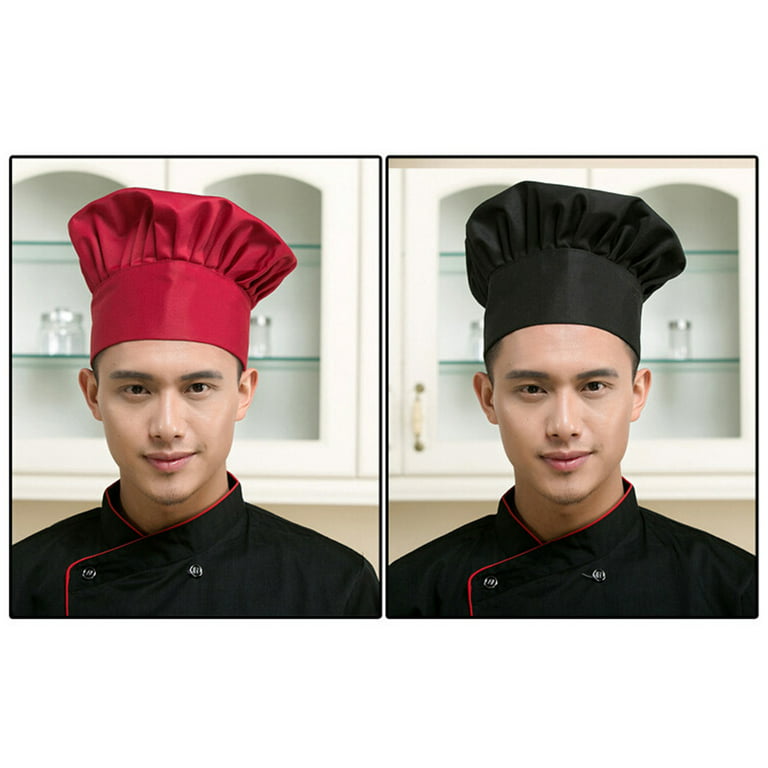 Walbest Professional Chef Hat, unisex Adult Mushroon Design Stretchy Adjustable Kitchen Uniform Cap for Baking Party Cooking Restaurant, Adult Unisex