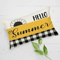 thumbnail image 3 of Hello Summer Sunflower Pillow Covers 12x20 Inch Black and White Buffalo Check Plaid Home Decor Throw Pillow Cases Yellow Floral Farmhouse Outdoor Sofa Couch Cushion Cover, 3 of 6