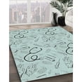 thumbnail image 2 of Ahgly Company Indoor Rectangle Patterned Light Slate Blue Novelty Area Rugs, 5' x 7', 2 of 6