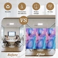 thumbnail image 6 of Blue Purple Ombre Window Privacy Film, Marble Modern Ink Painted Abstract Static Cling UV Sun Blocking Tint Film Heat Control Windows Films for Bedroom Bathroom, Window Stickers 29.5"x78.7", 6 of 8