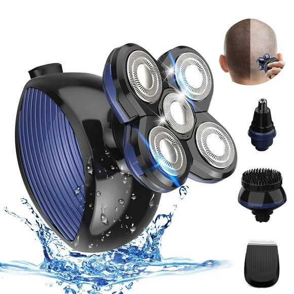 Electric Head Shavers Mens Electric Razor 5 In 1 Head Shavers For Bald Men Dry Wet Waterproof Rotary Shaver Usb Cordless Face Rechargeable Razors Travel Grooming Kit For Man Facial Bald Head
