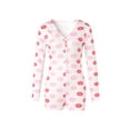 thumbnail image 5 of Licupiee Valentine's Day Sexy onesies pajamas For Women,Long Sleeve Playsuit Romper Short Pants bodycon Pajamas Sleepwear, 5 of 6