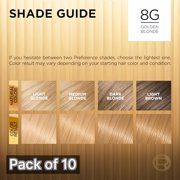 L'Oreal Paris Superior Preference Permanent Hair Color, 8G Golden Blonde (Pack of 10)