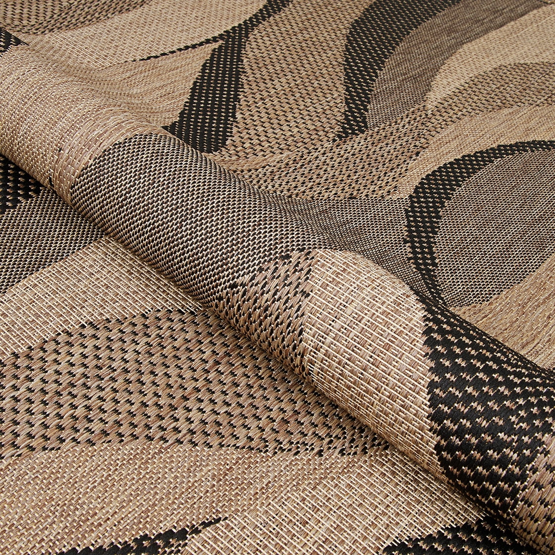 Couristan 2' x 3.5' Brown, Gray And Black Abstract Designed Rectangular Polypropylene Area Throw Rug