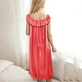 thumbnail image 5 of Wancir Women's Summer Sleeveless Ice Silk Nightgown Lace Trim & Mid-Calf Length, 5 of 8