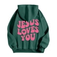 thumbnail image 6 of Mens Christian Jesus Hoodies Faith Religious Graphic Hooded Sweatshirt Spirng Fall Tops Dark Green L, 6 of 6