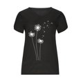 thumbnail image 3 of WREESH Fashion Summer T-Shirt with Petal Sleeves Women's V-Neck Short Sleeve Blouse Black, 3 of 5