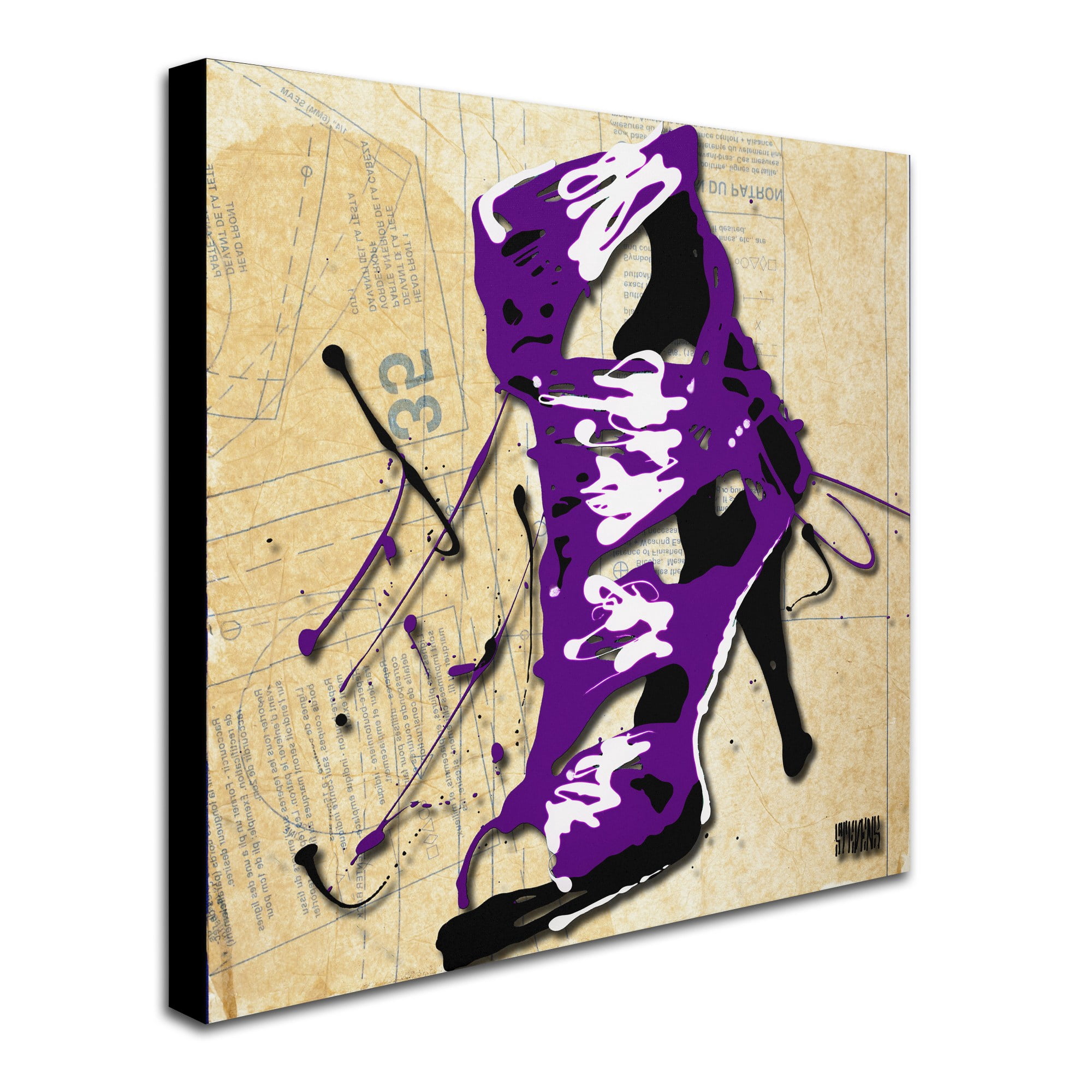Trademark Fine Art Roderick Stevens 'Purple Strap Boot' 18 x 18 (RS986-C1818GG)