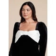 thumbnail image 4 of ELOQUII Women's Plus Size Velvet Maxi Dress With Bow, 4 of 4