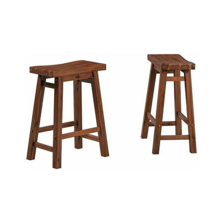 Boraam Sonoma Counter Height Backless Kitchen Bar Stools - Chestnut Wire-Brush Set of 2