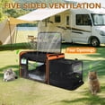 thumbnail image 6 of Side Expandable Extra Large Cat Carrier with Litter Box Area for Long Distance Car Travel,24"x17"x17" Collapsible Soft-Sided Large Pet Carrier with Zipper Locks for 2 Cats Under 55LBS(Black), 6 of 7