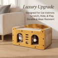 thumbnail image 6 of Multi‑Style Double‑Layer Cat Scratcher Villa, 2‑Tier Corrugated Cardboard Cat Bed with Hanging Balls & Neck Support, Space‑Saving Hideaway Cave for Indoor Cats Up to 20kg, 6 of 9