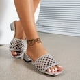 thumbnail image 6 of Wowcloth Women's Fashion Slides – Comfortable Square Open-Toe Design with Mid Chunky Heel and Lattice Weave for Versatile Casual Outdoor Wear, 6 of 9