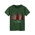 thumbnail image 6 of Anbech Christmas Trees Shirt Women Plus Size Graphic Top Merry Christmas Letter Short Sleeve Tshirt, 6 of 10