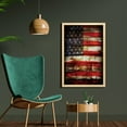 thumbnail image 2 of American Flag Wall Art with Frame, Us over Old Rusty Tones Weathered Vintage Social Plank Art, Printed Fabric Poster for Bathroom Living Room, 23" x 35", Multicolor, by Ambesonne, 2 of 2