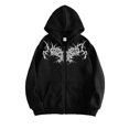 thumbnail image 3 of Unisex Y2K Zip Up Hoodie Oversized Gothic Punk Hooded Sweatshirt Casual Baggy Sweatjacket Emo Alternative Clothes, 3 of 4
