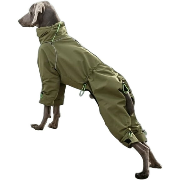 HQREA Reflective Winter Dog Coat, 4-Legged Waterproof Italian Greyhound Fleece Jacket