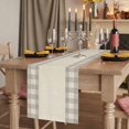 thumbnail image 2 of Retro Grey Table Runner, Farmhouse Buffalo Plaid Vintage Beige Washable Cotton Linen Table Runners 72 Inches Long, Dresser Scarf Runner for Dining Tables/TV Stands/Coffee/Cabinets 18''x72'', 2 of 9