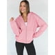 thumbnail image 4 of Sudaderas con Capucha y Cremallera para Mujer, Sudaderas Extragrandes, Conjuntos de Moda Escolar para Otoño, Chaquetas Informales, Ropa de Invierno Rosa XL, 4 of 9