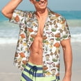 thumbnail image 4 of Uemuo Mushrooms Printed Regular Fit Short Sleeve Casual Hawaiian Shirt for Men,Aloha shirt,Tropical shirt,Floral print shirt,Vacation Beach shirt-X-Large, 4 of 9