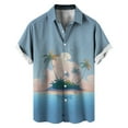 thumbnail image 2 of ZZHZGZ Late July Mens Flannel Shirt Flannel Purple Men's Coconut Tree Short Sleeve Shirt Summer Casual 3D Printing Hawaii Short Sleeve Shirts 4Th of July Mens White Button up Shirt Xxxl, 2 of 5