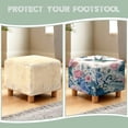 thumbnail image 6 of SCRAWLGOD Hummingbird Daisy Floral Leaf Print Ottoman Cover Square Storage Ottoman Slipcover Thick Stretchable Footrest Stool Covers with Elastic Band for Pets, Machine Washable, 6 of 7