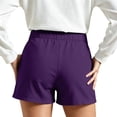 thumbnail image 4 of cocolona Summer Casual High Waist Dress Shorts for Women Elastic Waist Straight Wide Leg Business Work Shorts with Pockets, 4 of 5
