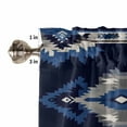 thumbnail image 5 of Abstract Ethnic Style Pattern Kitchen Curtains and Valances Set, Retro Blue White Weaving Art Rod Pocket Window Valance Window Curtain Panels for Living Room Bedroom Laundry, 27.5x24in, 3 Pieces, 5 of 7