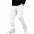 thumbnail image 5 of Lumtrix Jogger Sweatpants for Men Drawstring Cuffed Sweatpants Fall Winter Jogging Pants with Pockets White M, 5 of 7